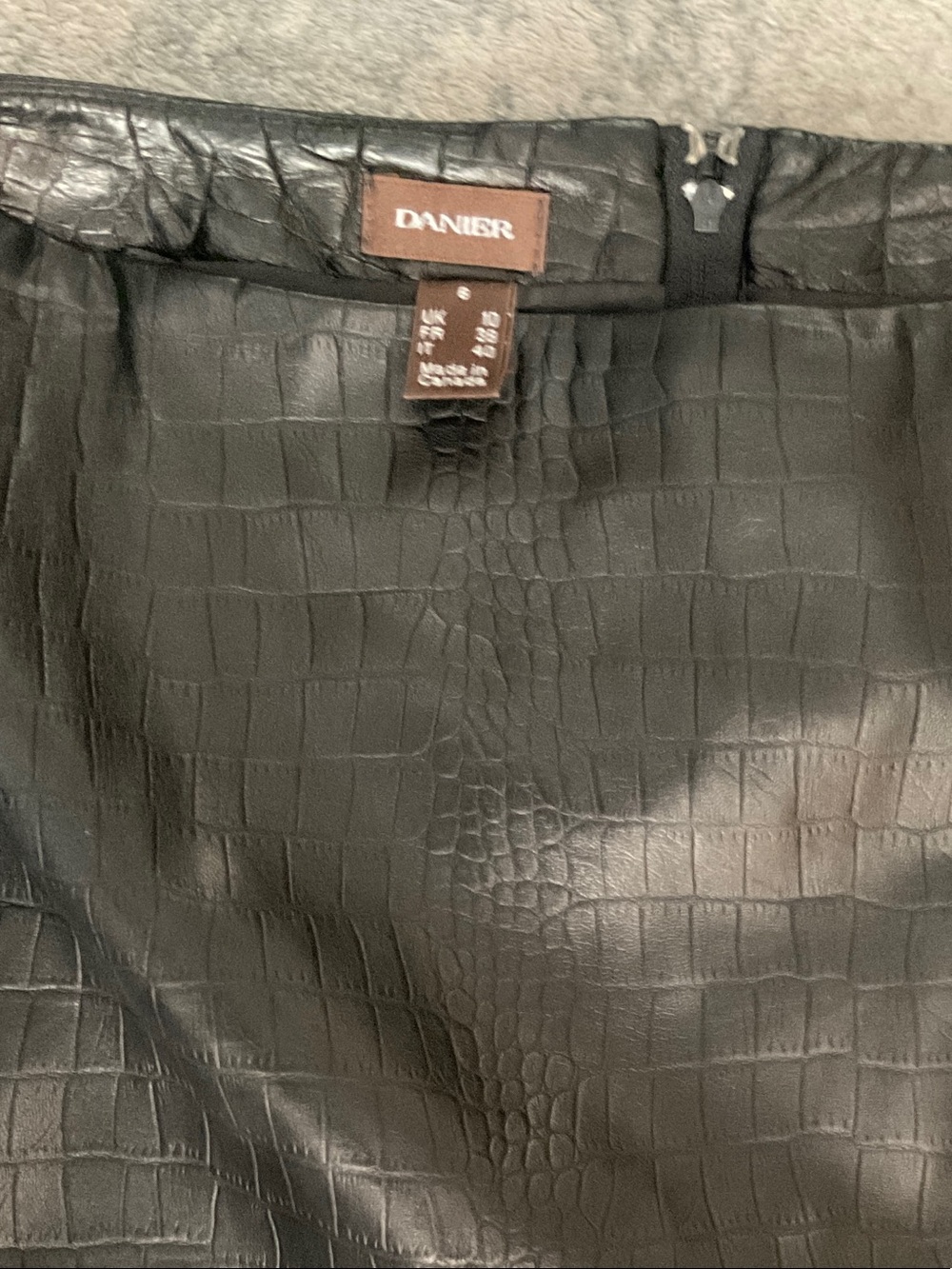 Danier Black Croc-Embossed Pencil Skirt
